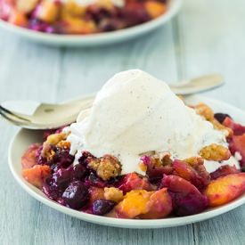 Peach and Blueberry Crumble - Recipe photo by cooking classy