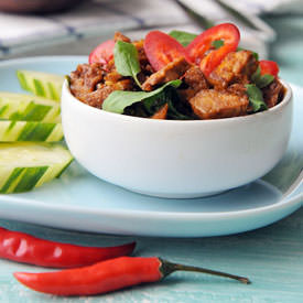 Tofu with Holy Basil - Recipe photo by rachelcooksthai