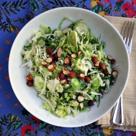 Shaved Brussels Sprout Salad - Recipe photo by PinchandSwirl