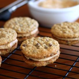 PB Chocolate Chip Cookie Sandwiches - Recipe photo by bakerita