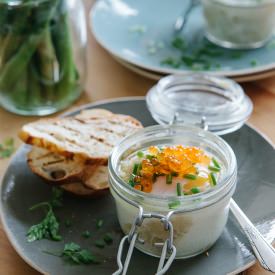 Truffled Mash with Coddled Eggs - Recipe photo by Kate Gibbs