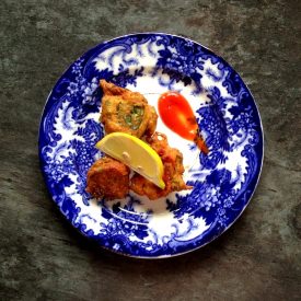 Camembert & Rocket Fritters - Recipe photo by peppercorns