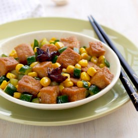 Braised Tofu with Corns & Cucumbers - Recipe photo by food-4tots