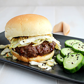 Hoisin Burger with Asian Slaw - Recipe photo by Kitchen Simmer