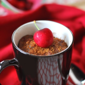 Dark Chocolate Cherry Mug Cake - Recipe photo by asunshinyday
