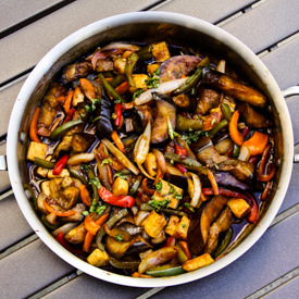 Thai Basil Eggplant - Recipe photo by Vegetarian Gastronomy