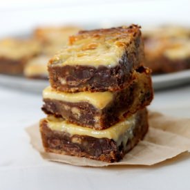 Gooey Chocolate Toffee Blondies - Recipe photo by bakerita
