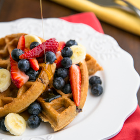Whole Wheat and Blueberry Waffles - Recipe photo by NatashasKitchen.com