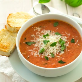 Creamy Tomato Basil Soup - Recipe photo by cooking classy