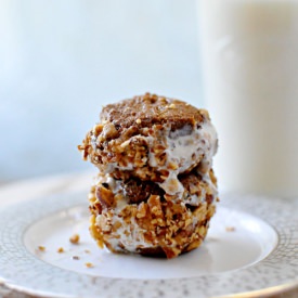 Mini Ice Cream Ginger Snapwiches - Recipe photo by thepigandquill