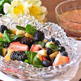 Berries & Ginger-Poppyseed Dressing - Recipe photo by TheWimpyVegetarian