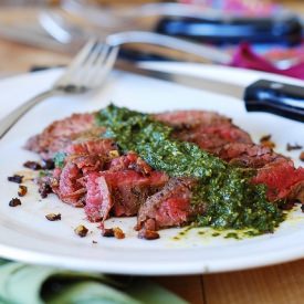 Flank Steak and Chimichurri Sauce - Recipe photo by JuliasAlbum
