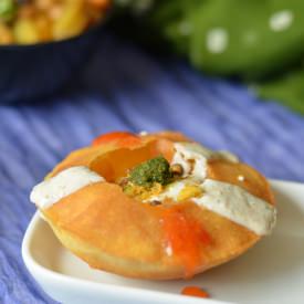 Raj Kachori - Recipe photo by The veggie Indian
