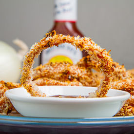 Crispy Baked BBQ Onion Rings - Recipe photo by closetcooking