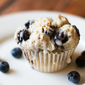 Blueberry Muffins with Lemon Glaze - Recipe photo by parentpretty