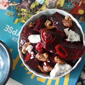 Roasted Beet and Goat Cheese Salad - Recipe photo by heoyeahyum