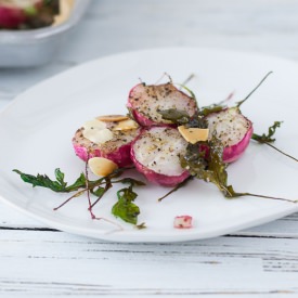 Roasted Radish Salad - Recipe photo by kitchentonirvana.com