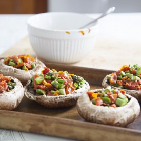 Stuffed BBQed Portobello Mushrooms - Recipe photo by Country Spoon