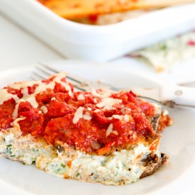 Eggplant Parm w/ Basil Ricotta - Recipe photo by Diva Eats Italia