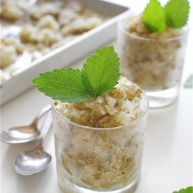 Lemon Balm and Ginger Granitas - Recipe photo by BevCooks