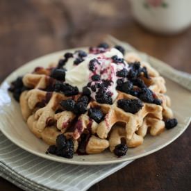Rye Waffles + Black Raspberries - Recipe photo by naturallyella