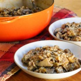 Farro Risotto w/ Mushroom Medley - Recipe photo by webicurean
