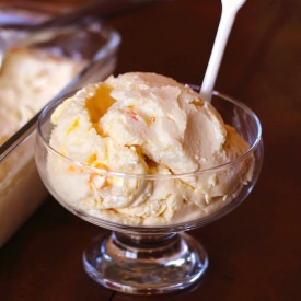 Guilt-Free Peach Mango Fro Yo - Recipe photo by dessertswithbenefits