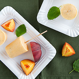 Peach Lemon Balm Popsicles - Recipe photo by strudelandcream