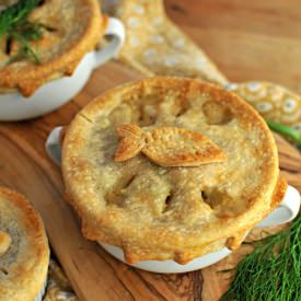 Dilled Salmon & White Bean Pot Pies - Recipe photo by thepigandquill