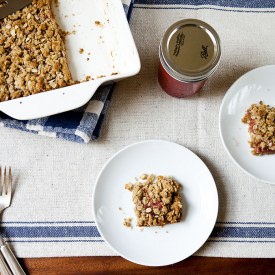 Brown Butter Rhubarb Oat Bars - Recipe photo by sassykitchen