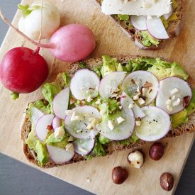Avocado Toast + Radishes + Nuts - Recipe photo by olivial902