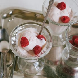 Vanilla Raspberry Rhubarb Fro Yo - Recipe photo by simple craves and olive oil