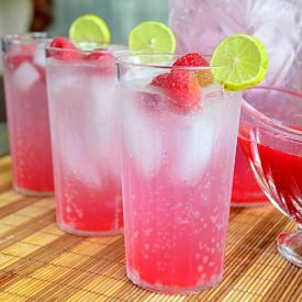 Raspberry Key Lime Italian Soda - Recipe photo by WillCookForSmiles