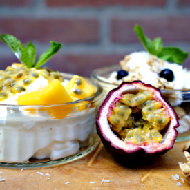 Dutch Hangop with Tropical Toppings - Recipe photo by ktcc