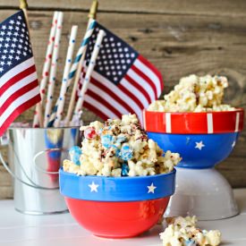 White Chocolate M&M Popcorn - Recipe photo by Kleinworth &amp; Co