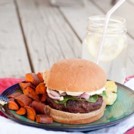 Chèvre Stuffed Hamburgers - Recipe photo by foodsofourlives