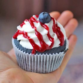 Guilt-Free Blue Velvet Cupcakes - Recipe photo by dessertswithbenefits