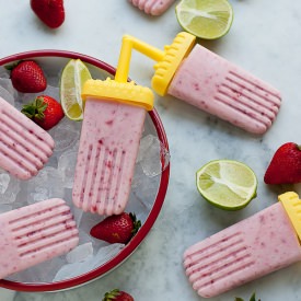 Strawberry Coconut Lime Popsicles - Recipe photo by PineappleandCoconut