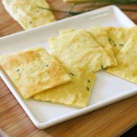Garlic Chive Chickpea Flatbread - Recipe photo by MyFoodDiary