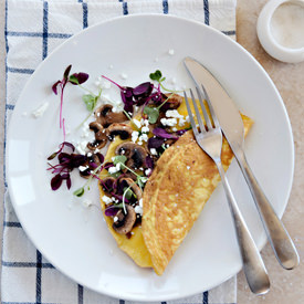 Mushroom & Microgreen Omelet - Recipe photo by hannahlundberg