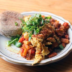 Healthier Hash Browns & Eggs - Recipe photo by thegreatist