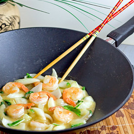 Shrimp with Bok Choi - Recipe photo by The Midnight Baker
