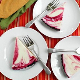 Blackberry Swirl Cheesecake Tart - Recipe photo by onlinepastrychef