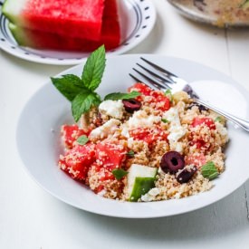 Greek Couscous with Watermelon - Recipe photo by kitchendoor