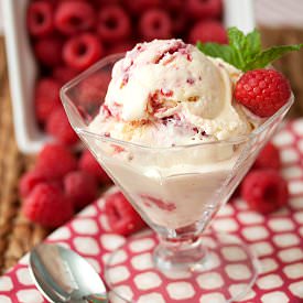 Raspberry White Chocolate Ice Cream - Recipe photo by tideandthyme