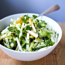 Kohlrabi Slaw with Cilantro & Lime - Recipe photo by Feasting at Home