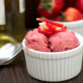 Boozy Strawberry Sorbet - Recipe photo by claireg