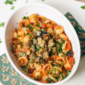 Orecchiette + Veggie Marinara - Recipe photo by veganmiam