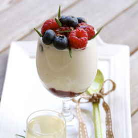 Yogurt With Raspberry Preserve - Recipe photo by Apron and Sneakers