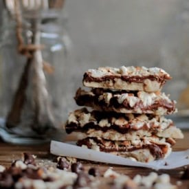 Chocolate Peanut Butter Pretzel Bar - Recipe photo by HowToSimplify